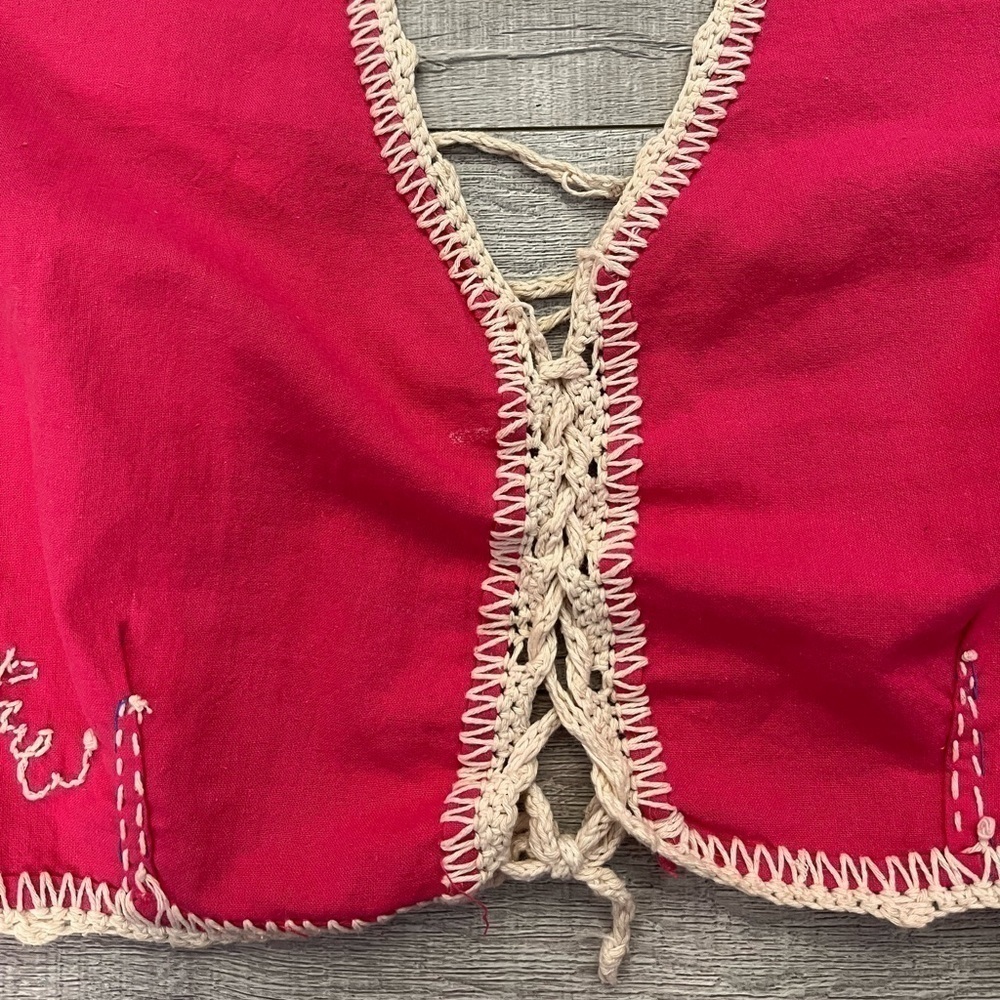 Barbie Pink Handmade Crochet Crop Top - Picture 3 of 4